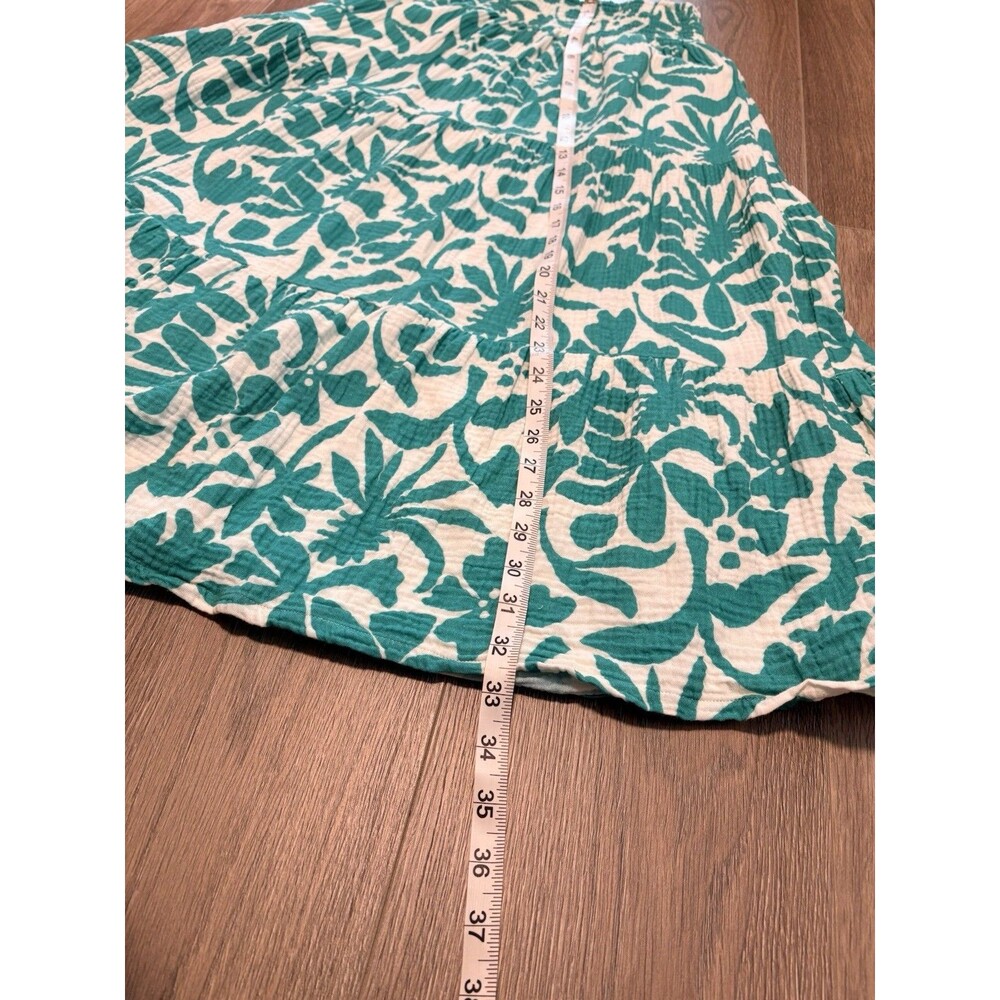 Marine Layer Skirt & Top SET Corrine Bold Teal Floral Gauze Tiered Maxi Sz XS-S - Picture 6 of 13